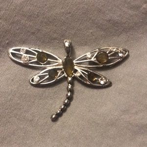 Silver dragonfly pendant